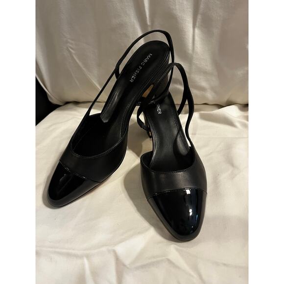 Marc Fisher Laynie Block Heel Pump Slingback in Black Women’s Size 10M - Picture 2 of 5